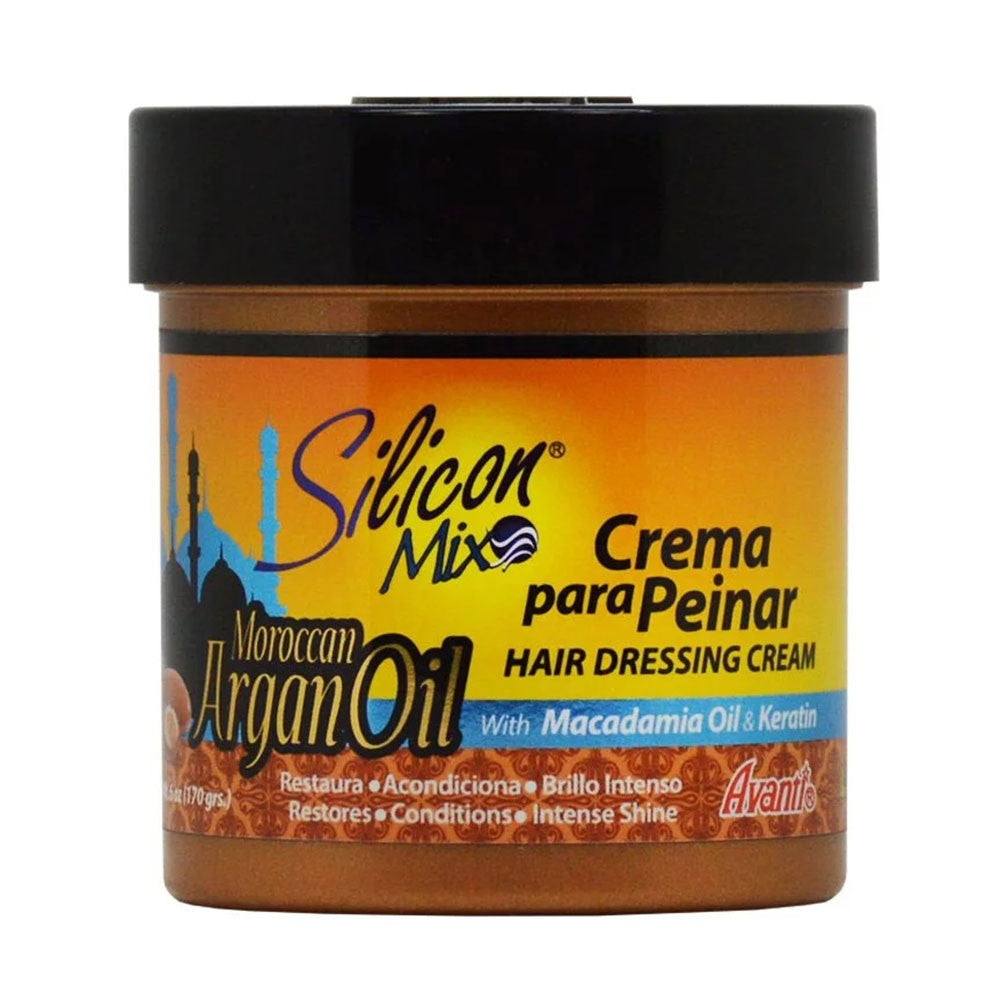 Silicon Mix Crema Para Peinar with Moroccan Argan Oil Hair Dressing Cream, 6 Oz